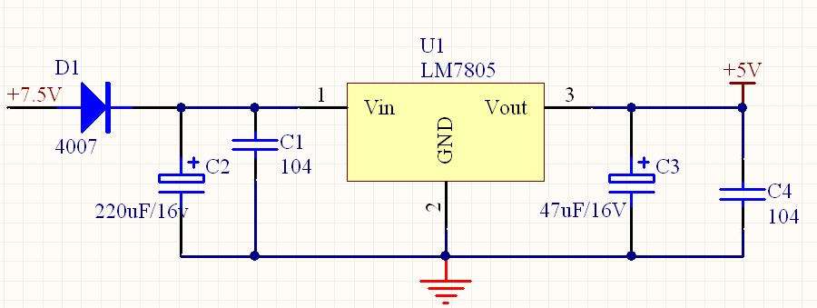 LM7805稳压电路图